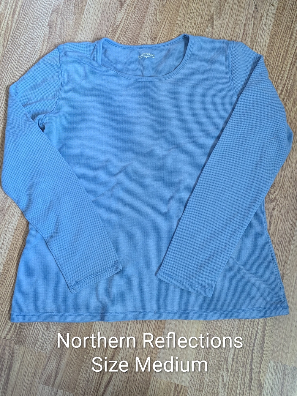 Northern Reflections Light Blue Waffle Long-Sleeve Top